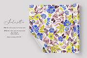 Blue, Yellow, Plum floral pattern, a Pattern Graphic by SirenaArt (Thumbnail 3 of 16)