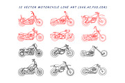 Harley-Chopper-Trucker  line Art, an Object Illustration by Ben studio (Thumbnail 2 of 3)