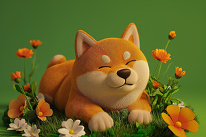 Adorable 3D Shiba Inu Puppy, an Animal Photo by Hamza067