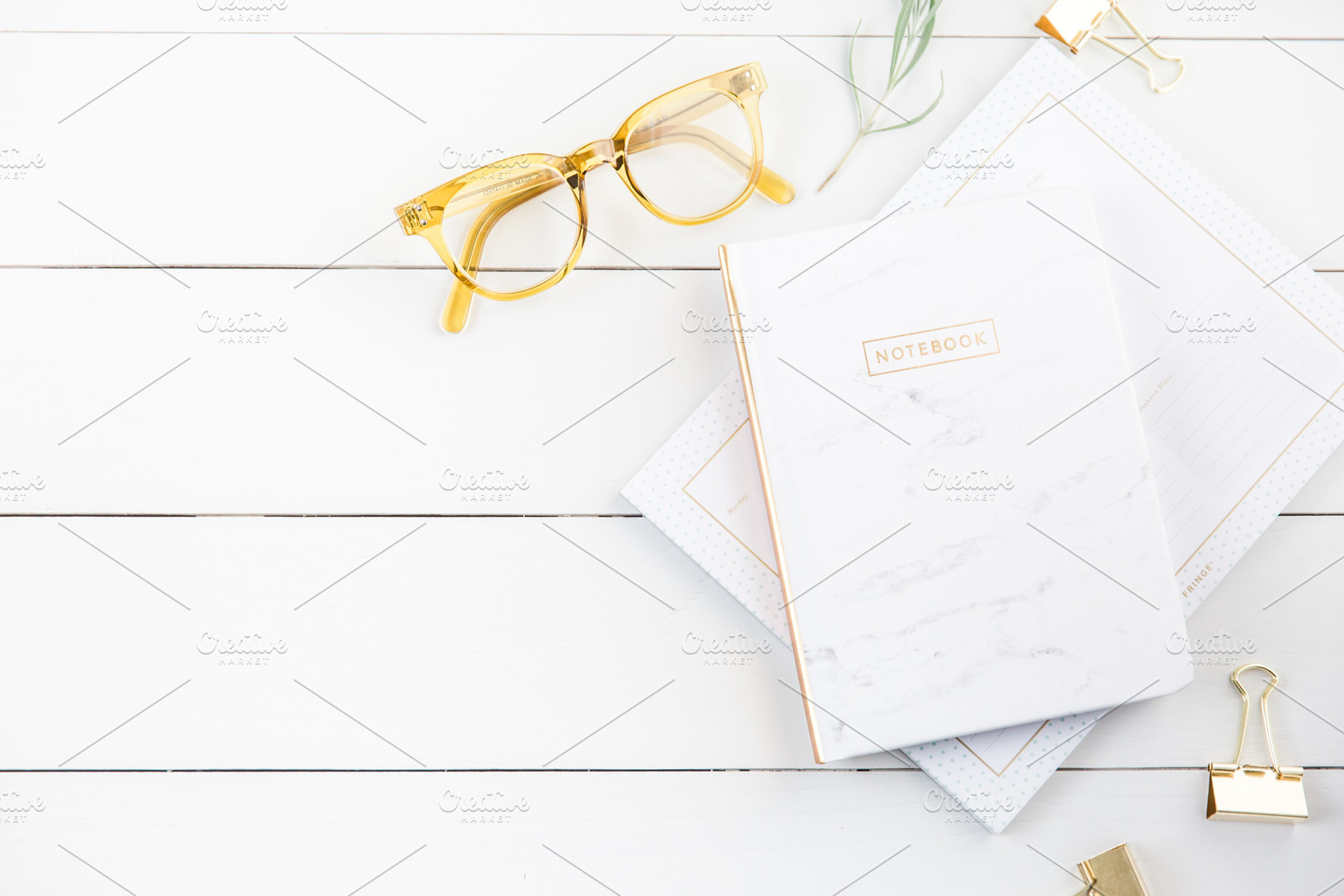 White + Gold Shiplap Desktop Image, a Photo by Fine Stock Art