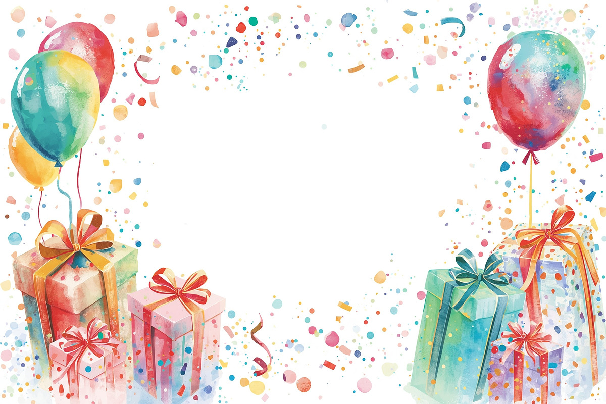 watercolor birthday watercolor birth, an Illustration by Creativeshirt (Photo 16 of 16)