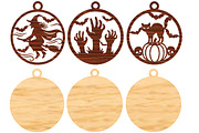 Halloween Ornaments Laser Cut SVG, an Object Graphic by DreamCafeArt (Thumbnail 4 of 9)