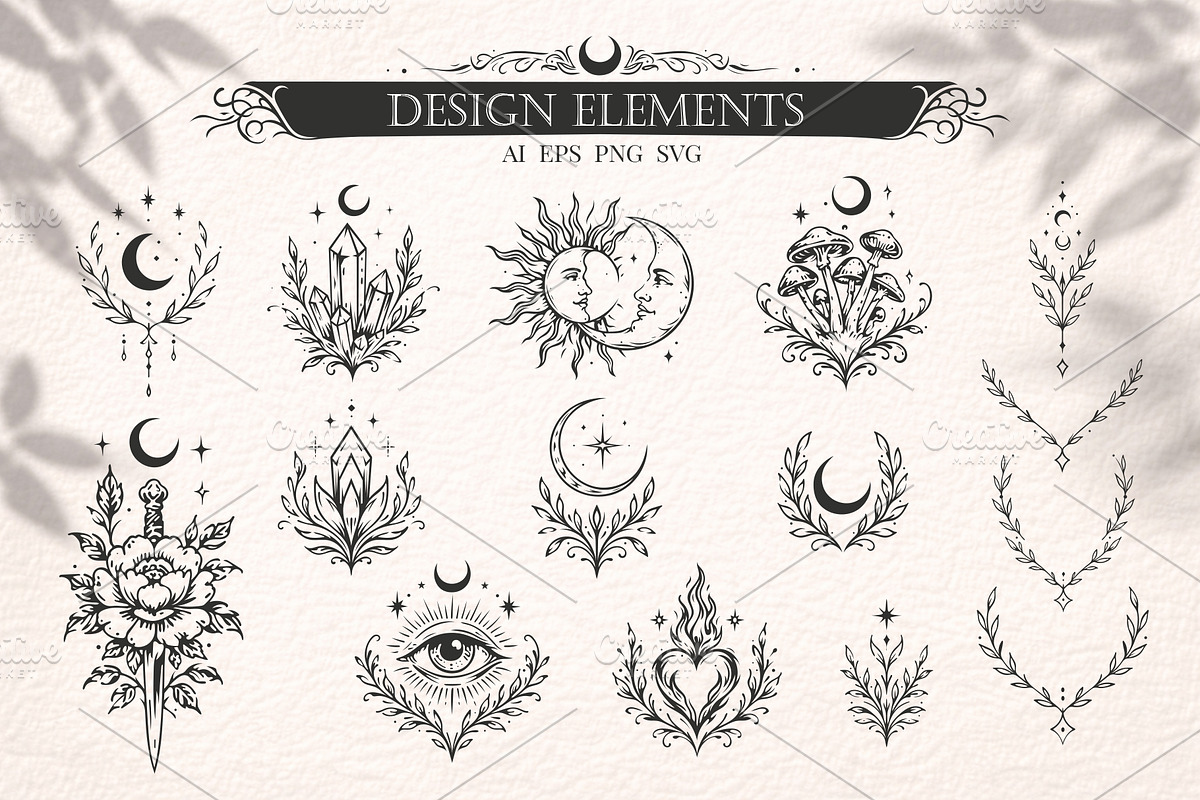Heartful Animals - Tattoo Vector Set, an Object Illustration by Christine Krahl (Photo 11 of 16)