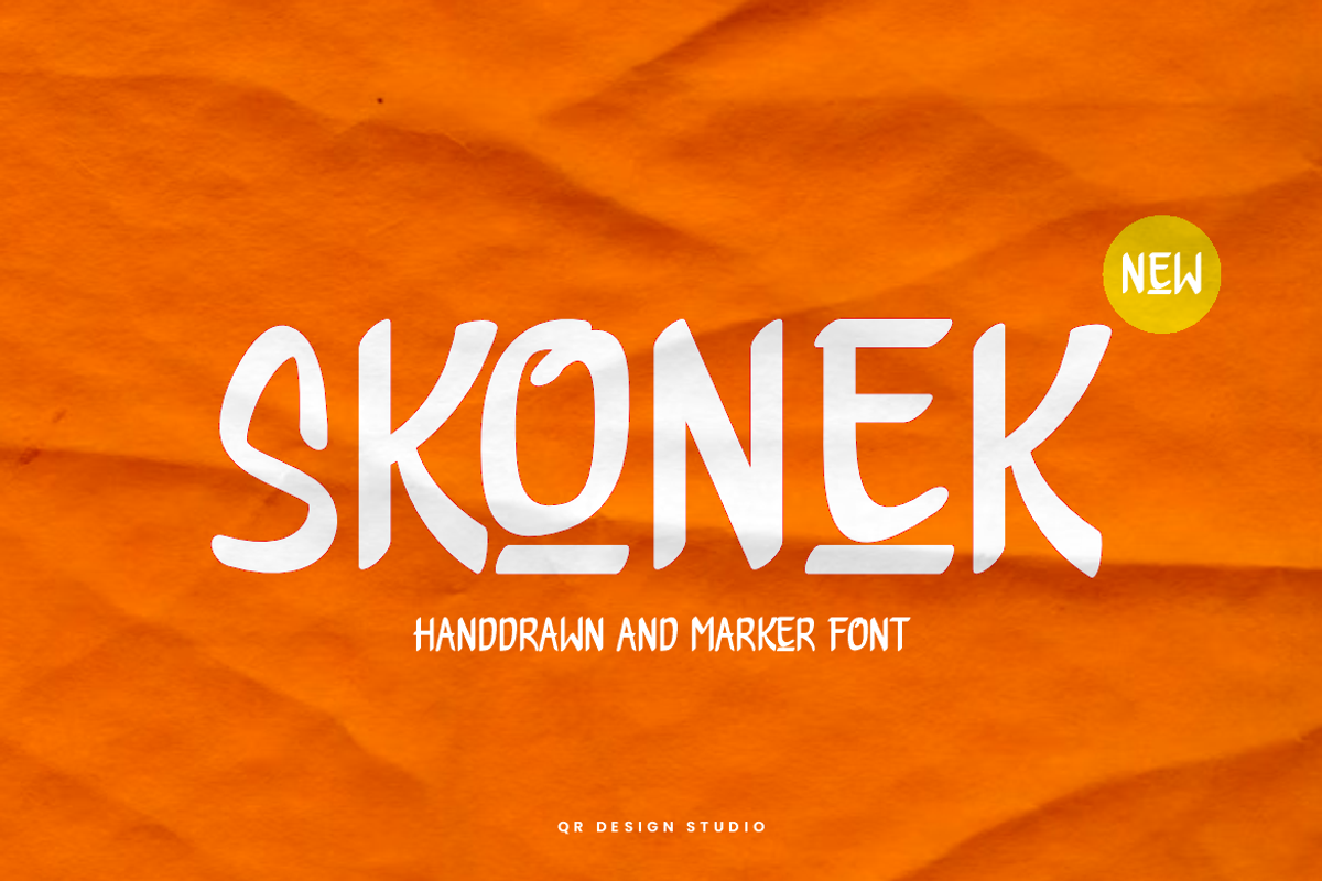 Skonek - Handdrawn Bold Font, a Handwritten Font by QR Design Studio (Photo 1 of 11)