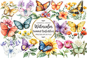 Summer Butterflies Garden Clipart, an Illustration by OK Design (Thumbnail 1 of 5)