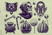 Vintage Halloween Hand Drawn set, an Object Graphic by bazzier_graphik (Thumbnail 2 of 10)