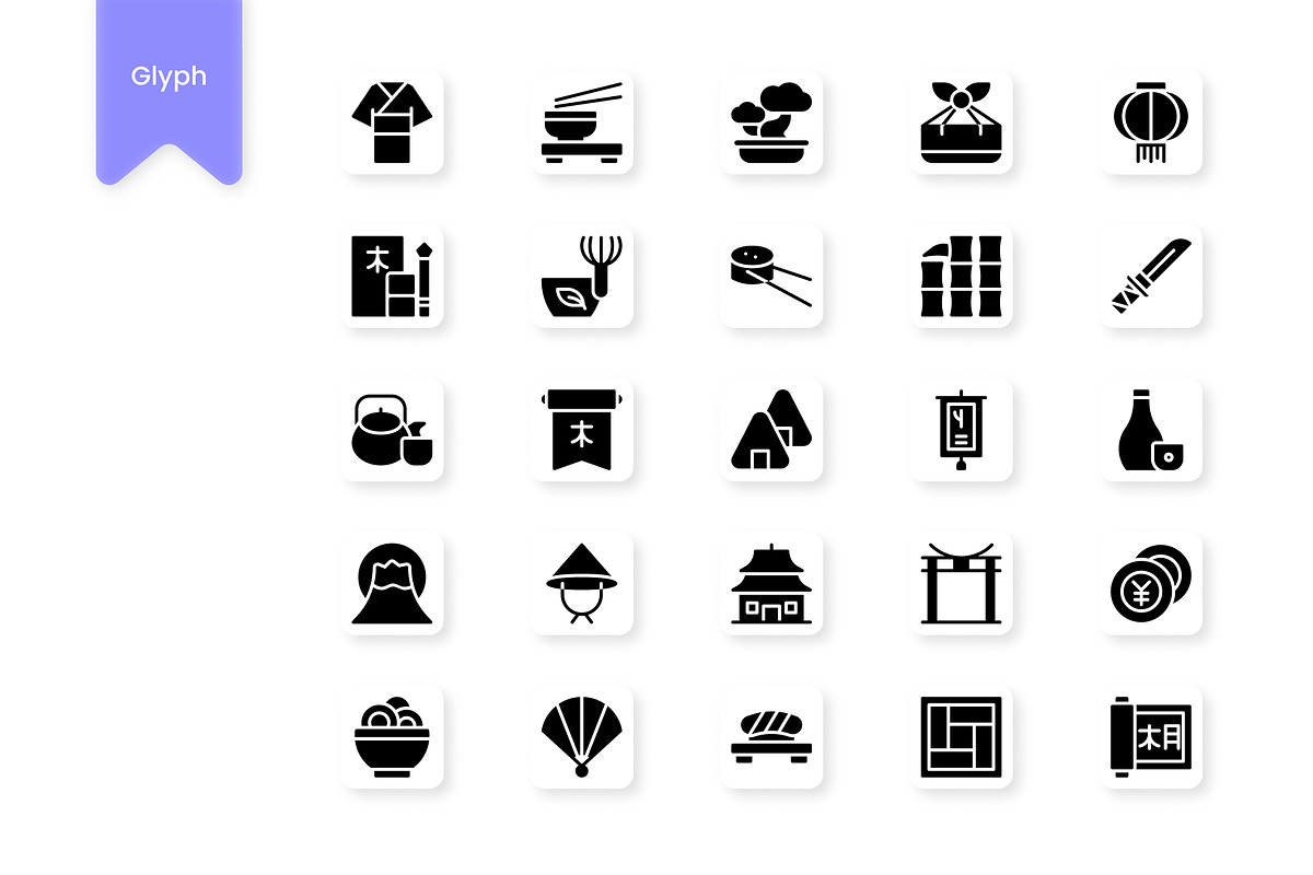 Japanese culture Icons, a Duotone Icon by HacaStudio (Photo 3 of 3)
