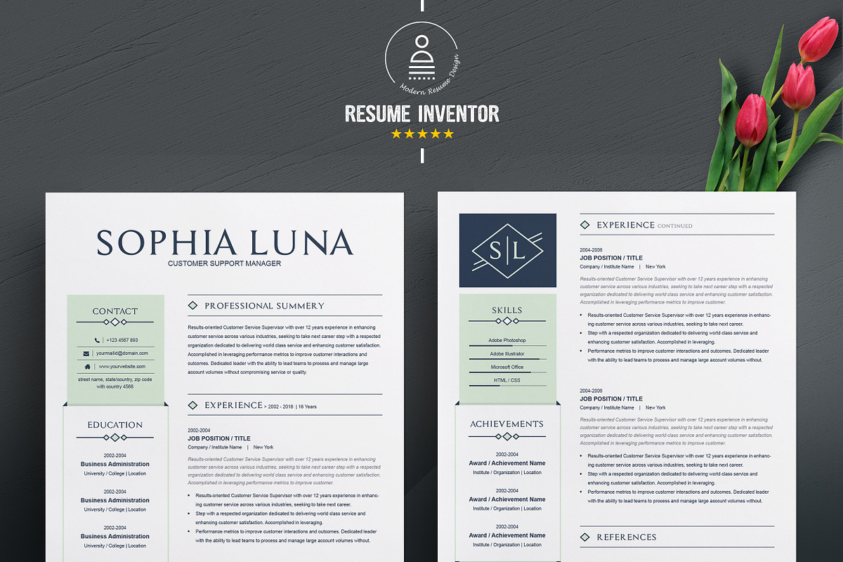 Clean Resume Template MS Word, a Resume Template by ResumeInventor
