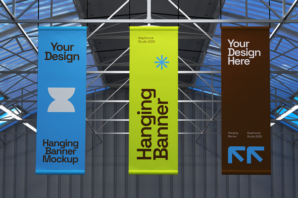 Hanging Banner Mockup, a Mockup by graphicook (Photo 2 of 4)
