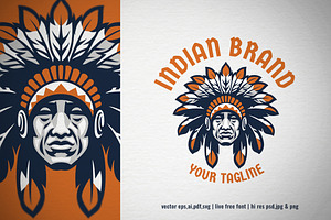 Indian Chief Head Logo