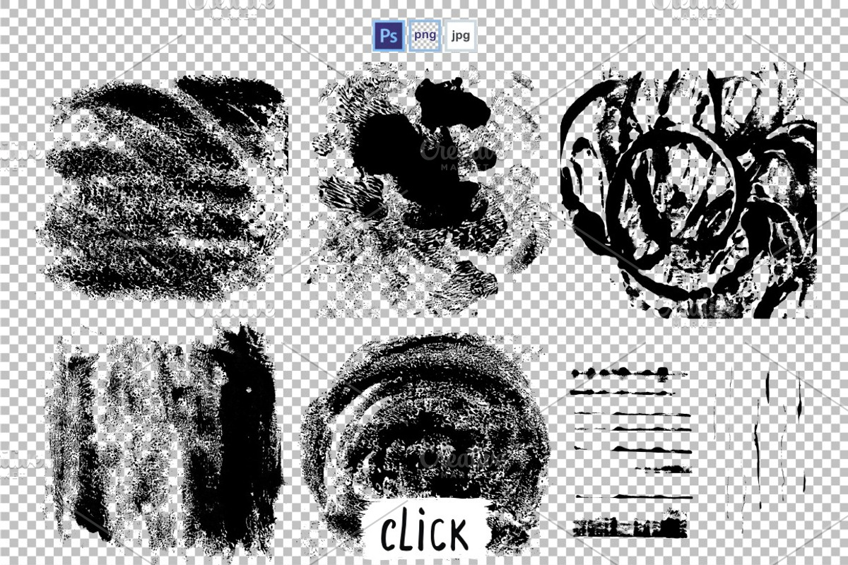 Grunge Vector Textures & Brushes, an Illustration by ElenaKovalyova (Photo 3 of 4)