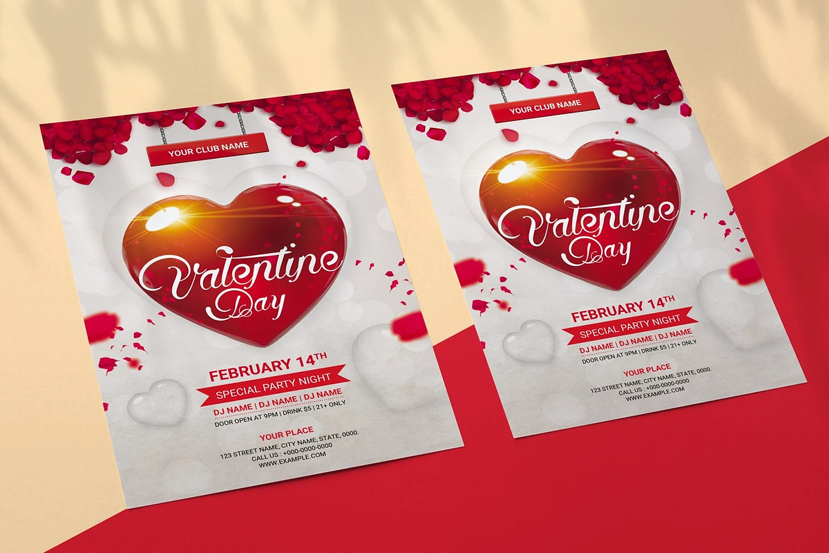 Valentine’s Day Party Flyer Template, a Flyer Template by retrographix (Photo 3 of 4)