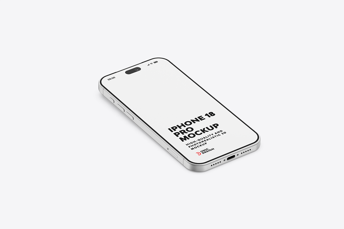 iPhone 18 Pro Mockup, an iPhone Mockup by UnicDesign (Photo 5 of 13)