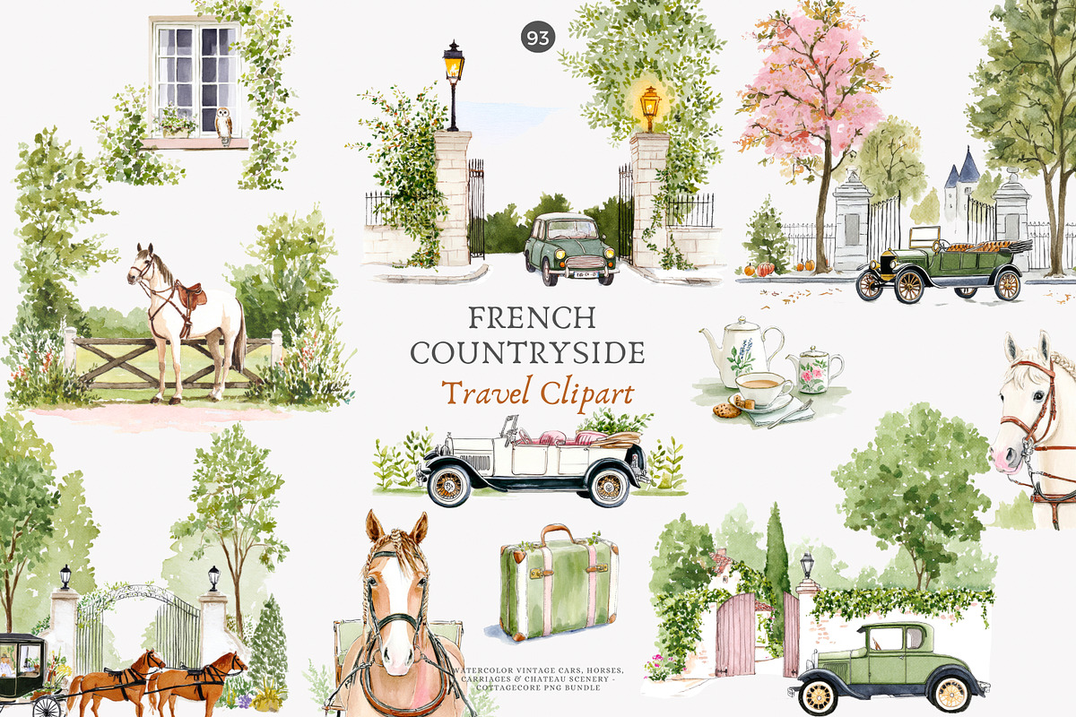 France with this French Countryside, a Decorative Illustration by Patishop Art (Photo 1 of 10)