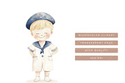 Watercolor Little Mariners Clipart, an Object Illustration by SparkyDesignsUS (Thumbnail 7 of 9)