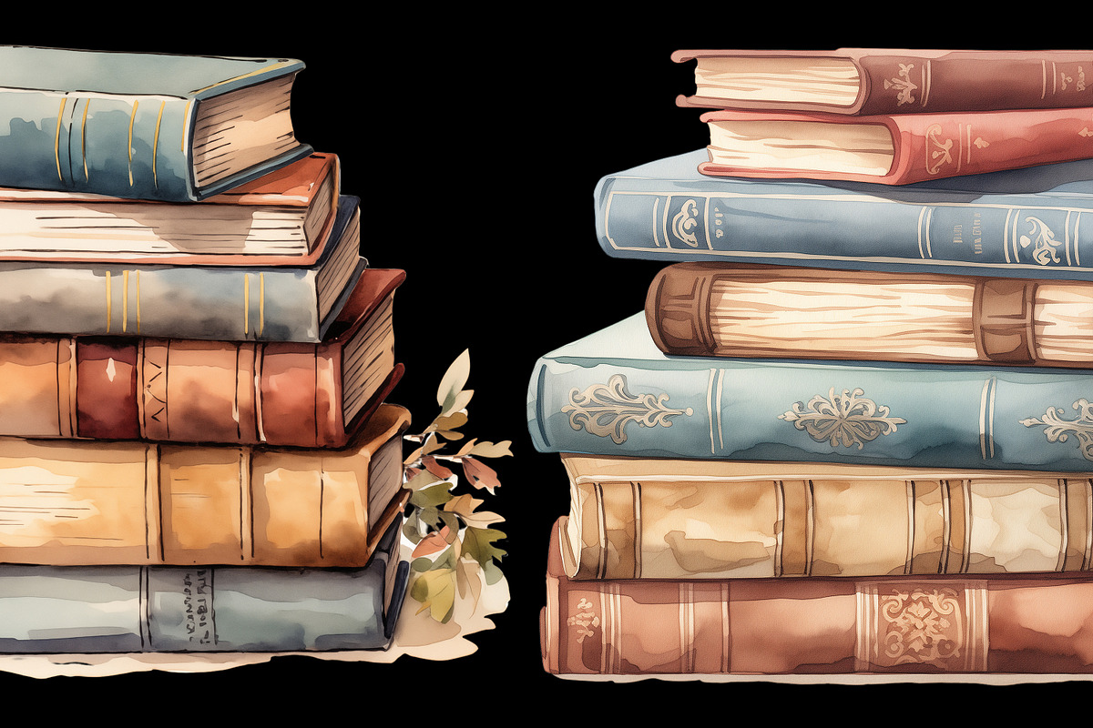 Watercolor books old vintage clipart, an Object Graphic by Naty Art (Photo 4 of 4)