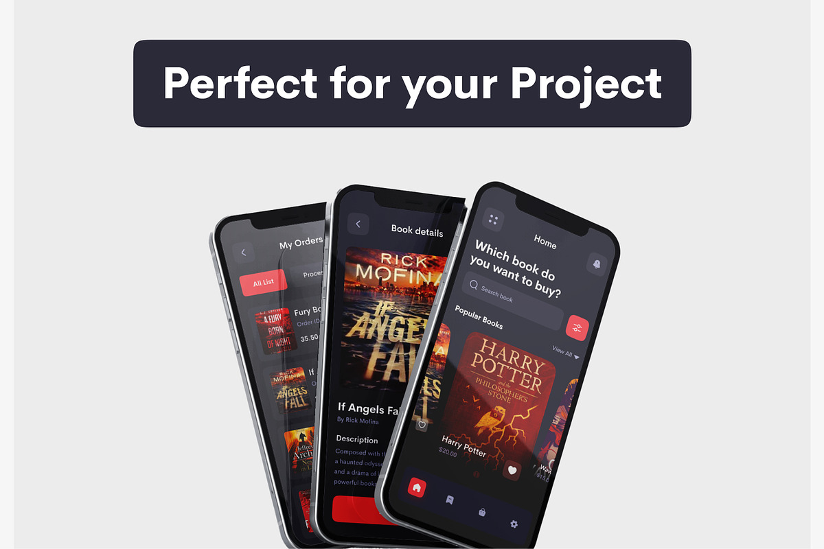 Bookz-Book Shop App UI Kit, an App Template by CreativeUI (Photo 3 of 7)