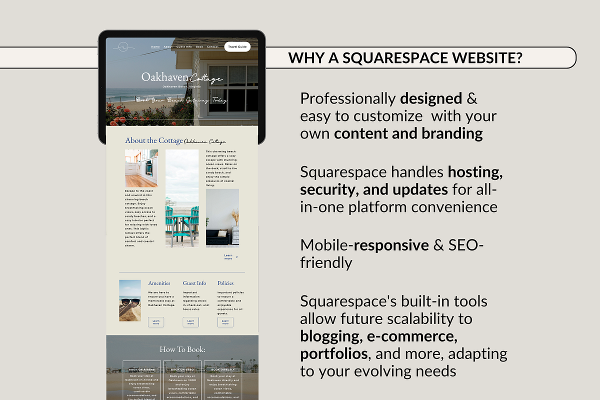 Beach Airbnb Squarespace Website, a Squarespace Template by Preset Pixels (Photo 3 of 6)