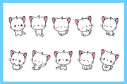 Cute Turkish Angora Cat Illustration, an Illustration by ArtVarStudio (Thumbnail 2 of 3)