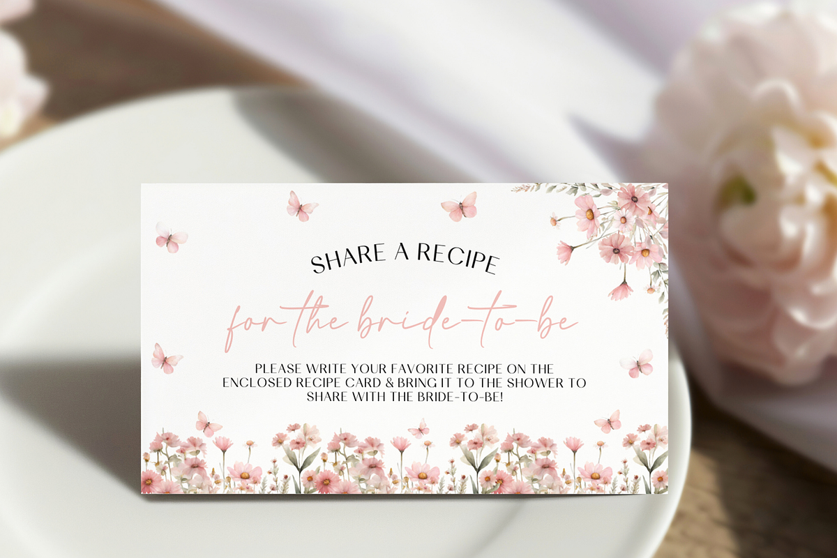 Butterfly Bridal Recipe Cards, an Invitation Template by Digital_Mind (Photo 5 of 7)