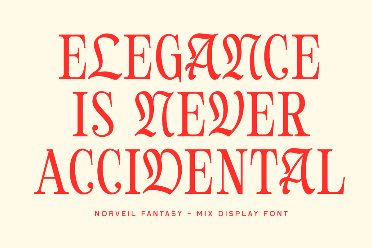Norveil Fantasy Display Font, a Blackletter Font by Letterhend Studio (Photo 2 of 10)