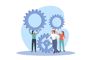 Mechanism of joint work. Cartoon, a Person Illustration by YummyBuum
