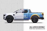 Super Cab 4x4 Pickup Wrap Mockup Set, a Product Mockup by Halal Graphic Studio (Thumbnail 5 of 15)
