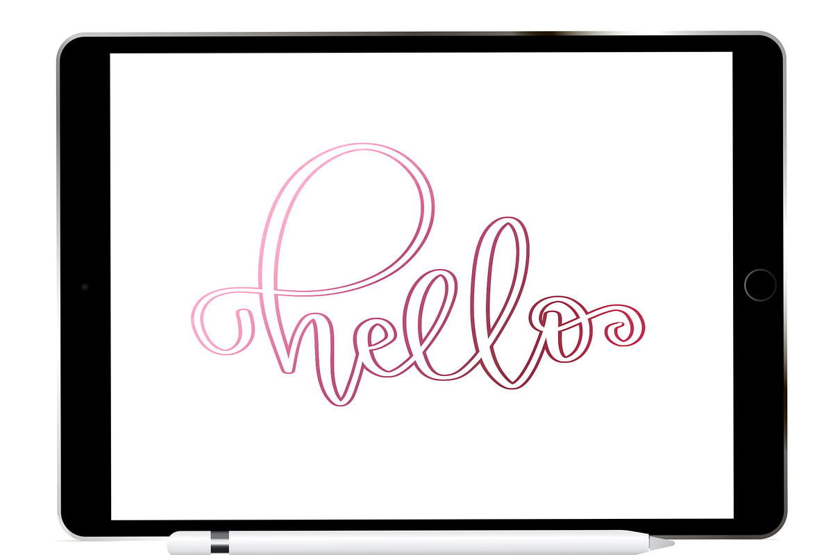 Outline Procreate Lettering Brush, a Brush Add-On by Blue Strawberry Studio (Photo 2 of 7)