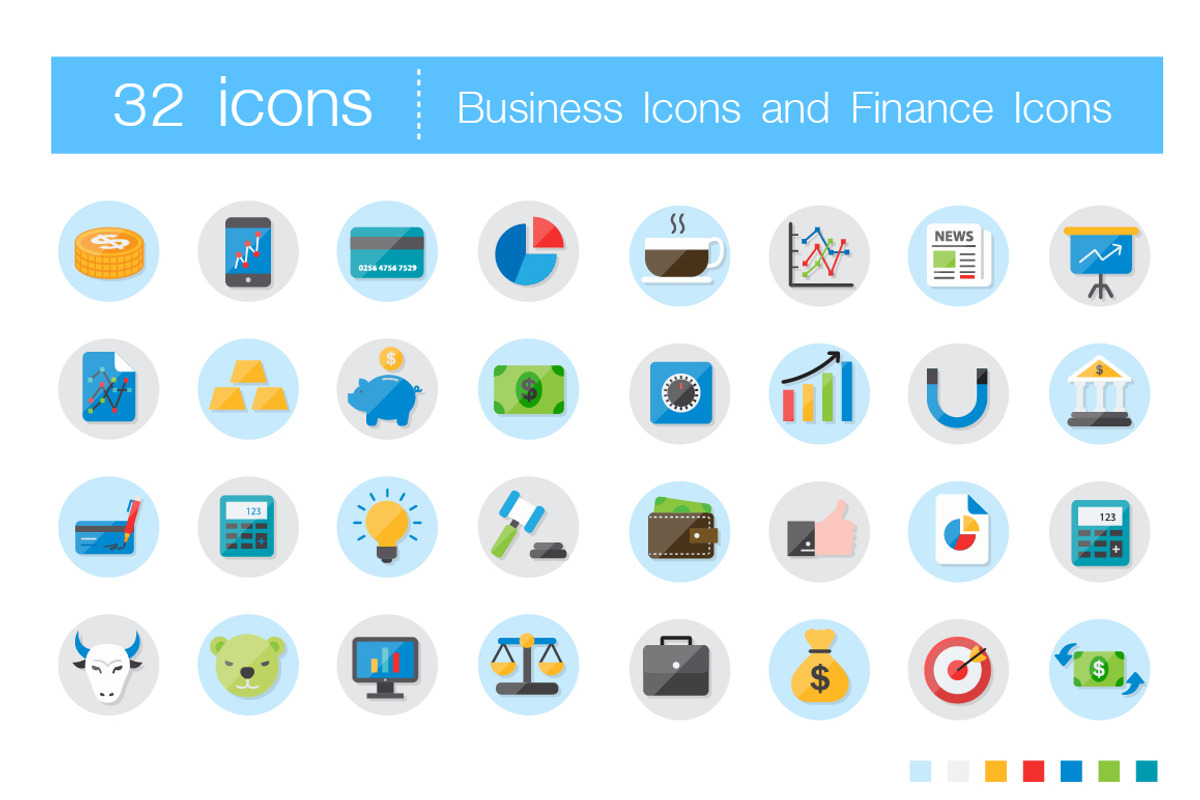 Flat Icons For Business Icons, an Icon by Karawan (Photo 1 of 2)