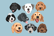 Labradoodle Goldendoodle Clip Art, an Illustration by Putnam Road Art (Thumbnail 3 of 3)