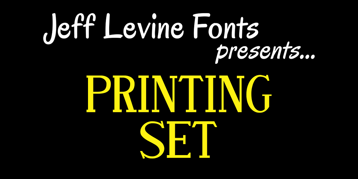 Printing Set JNL, a Slab Serif Font by Jeff Levine Fonts