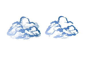 Paper clouds object. hand drawn. Not, an Illustration by Nenahliadava Design