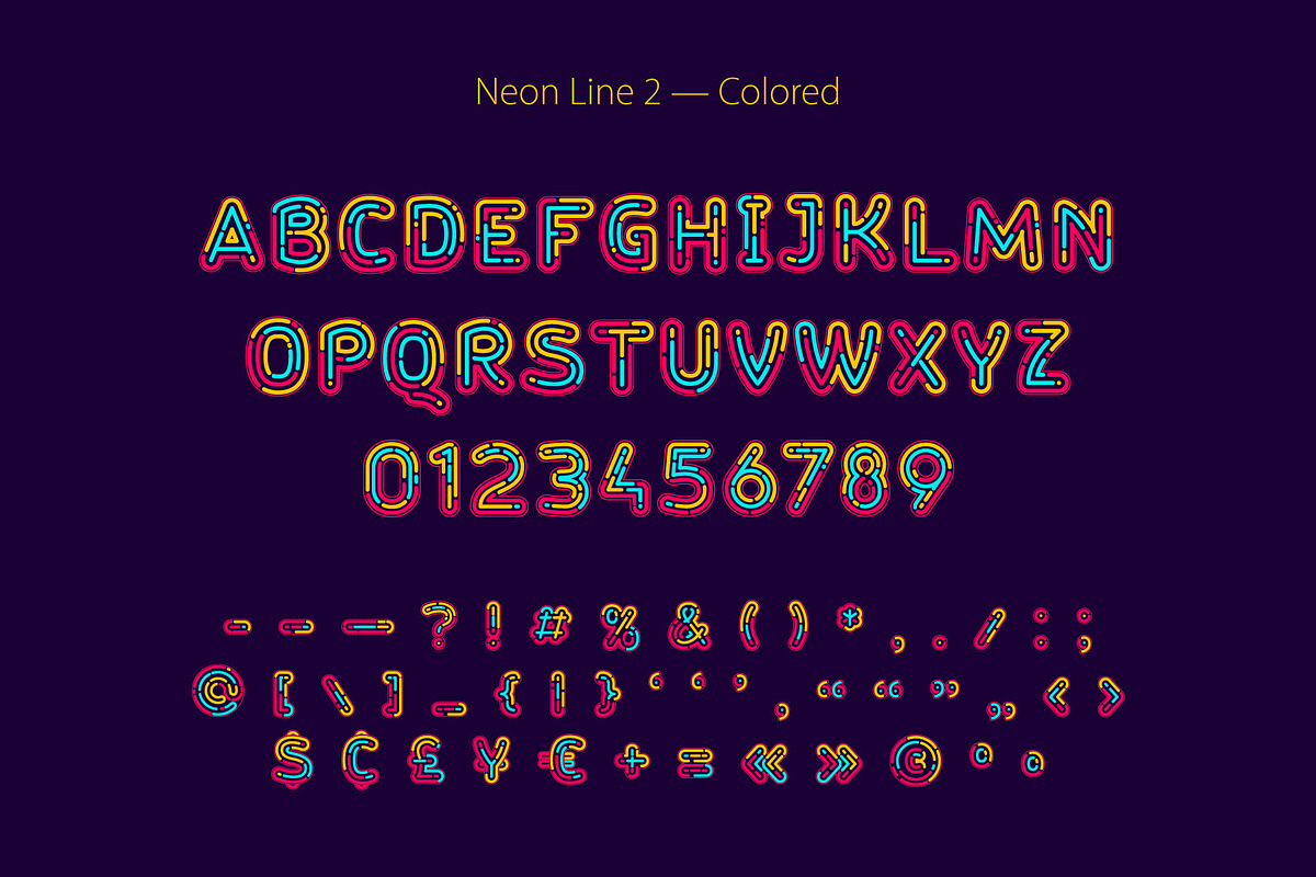 Neon Line 2 font preview 3