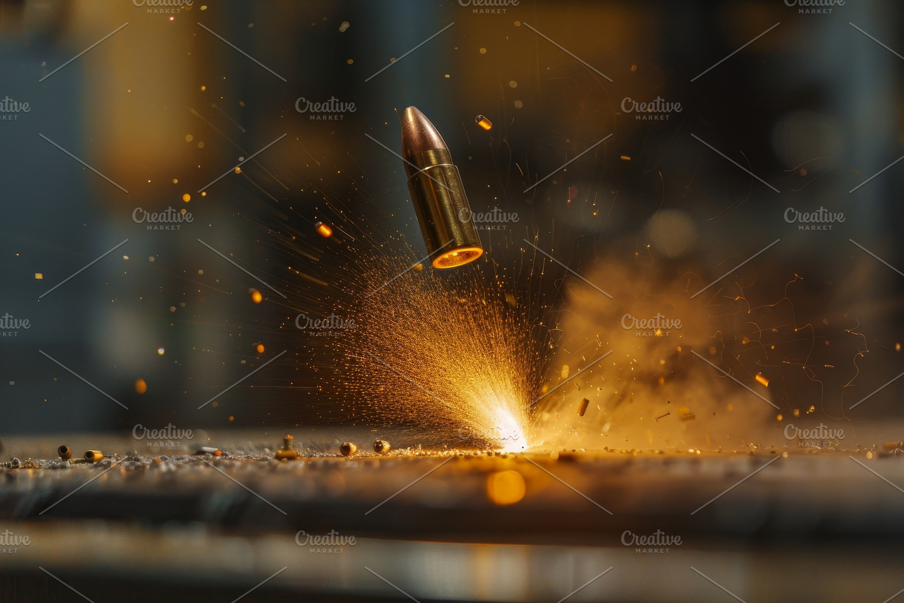 A bullet hitting the ground with for, a Photo by Iftikhar Alam
