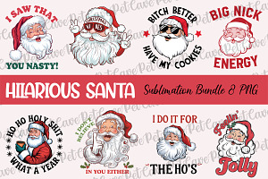 Hilarious Santa Sublimation Bundle, a Graphic by Pet Cave
