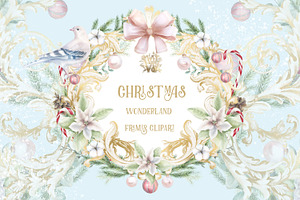 Golden Christmas Clipart Frames