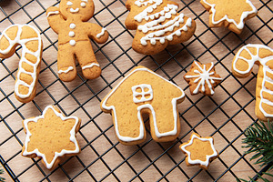 Christmas gingerbread cookies decorating festive holiday dessert, a Holiday Photo by Olena Rudo