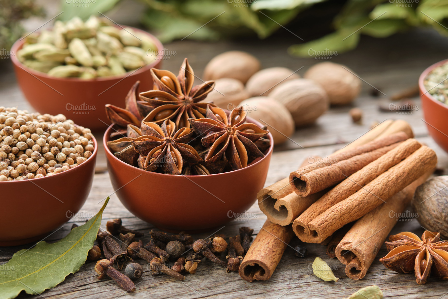 Bowls of aromatic spices, a Food & Drink Photo by chamillewhite