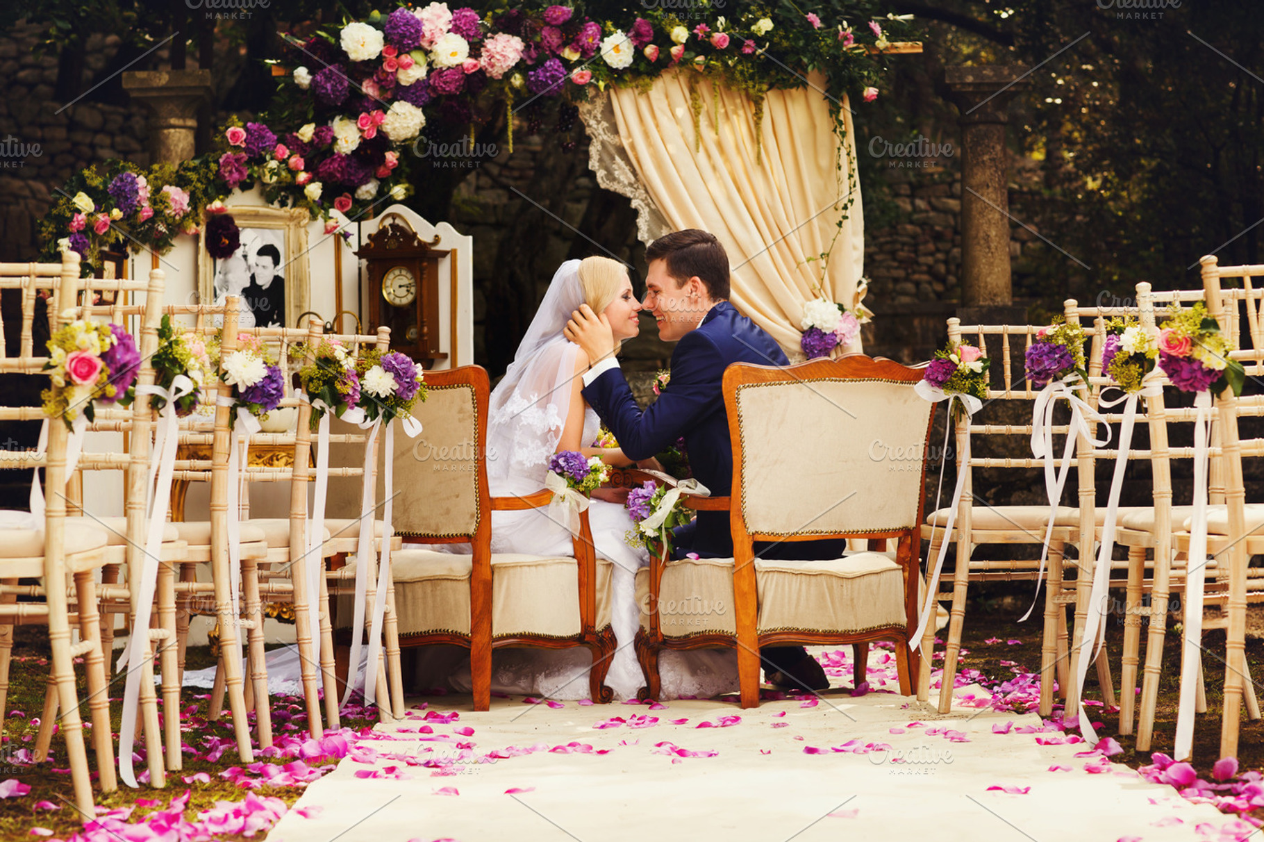 Kissing couple containing luxury, wedding, and outdoor, a Beauty & Fashion Photo by IvashStudio