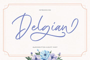 Delgian - Handwritten Script Font, a Script Font by Littlehand (Thumbnail 1 of 9)