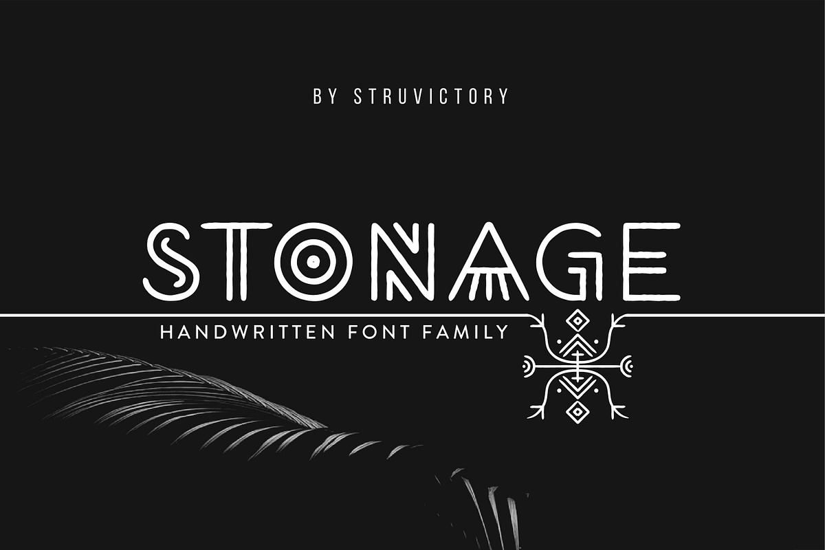 Stonage - Handwritten Font Family, a Symbol Font by Struvictory.art (Photo 1 of 11)