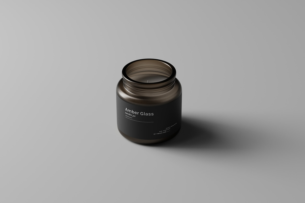 Amber Glass Candle Mockup Kit, a Merchandise Mockup by pmvch (Photo 16 of 27)