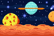 Pixel space landscape. View from, a Texture Illustration by YummyBuum (Thumbnail 3 of 3)