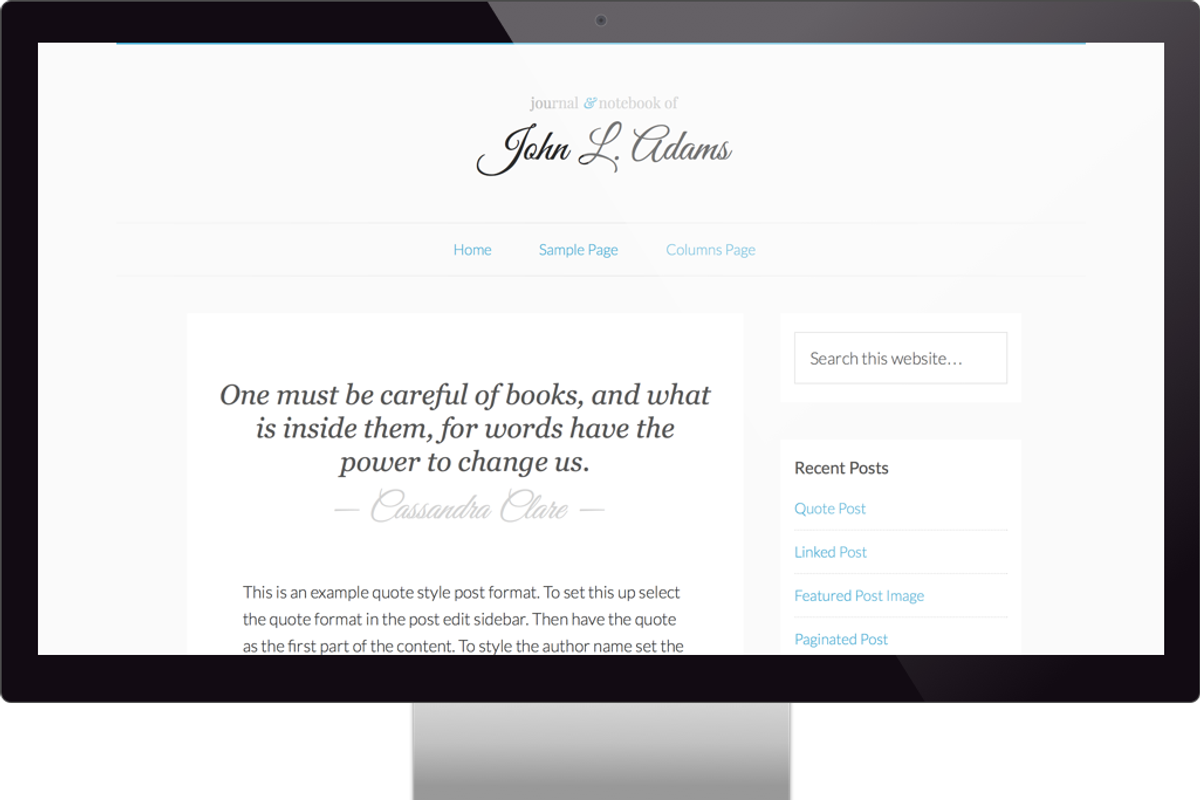 Responsive Minimal Notebook, a WordPress Template by Eric Barnes (Photo 3 of 4)