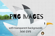 At the Lake coastal Clipart PNG Set, an Animal Illustration by Art by Angele G (Thumbnail 5 of 6)