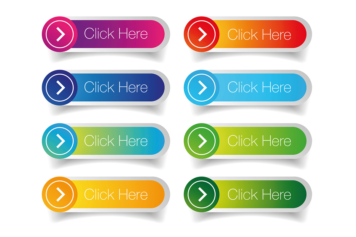 Click Here web button set, a Work Illustration by Lin´s