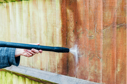 Cleaning of Wood Fence with pressure, a Nature Photo by MAnuta