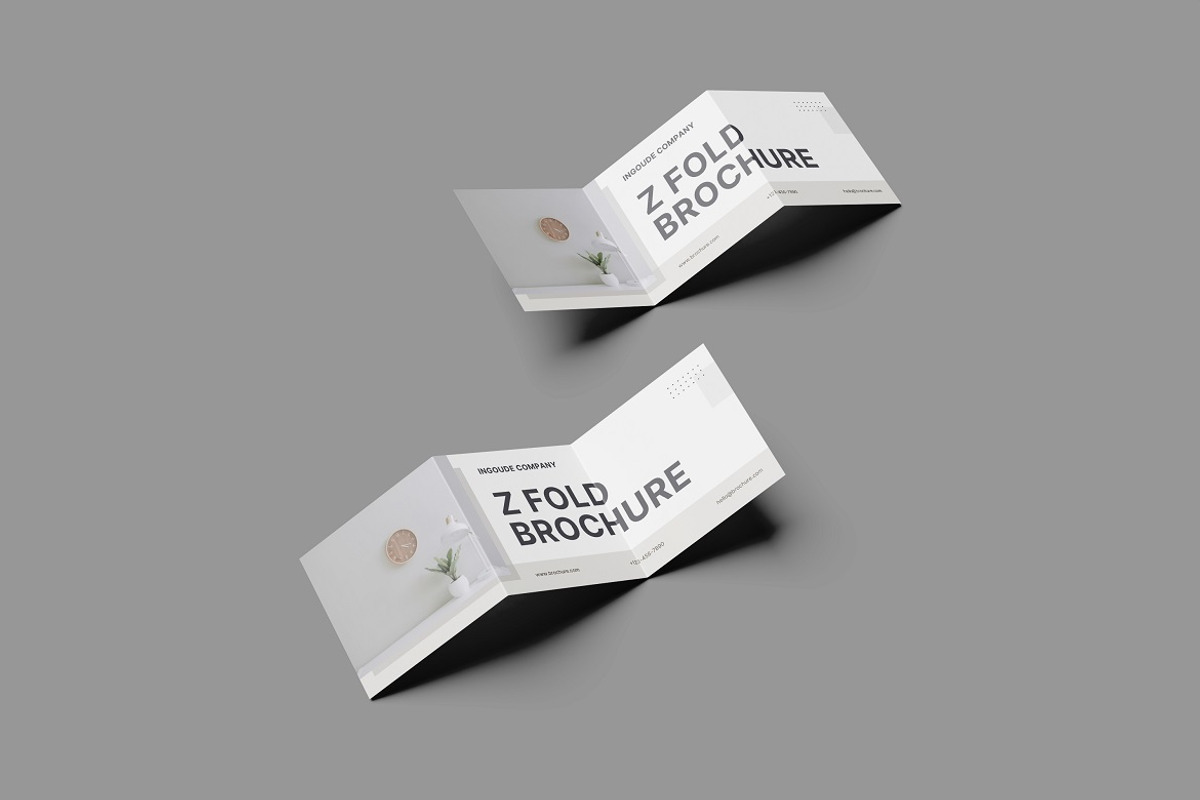 Square Z Fold Brochure Mockup, an Advertising Mockup by YurnalisPerix (Photo 5 of 5)