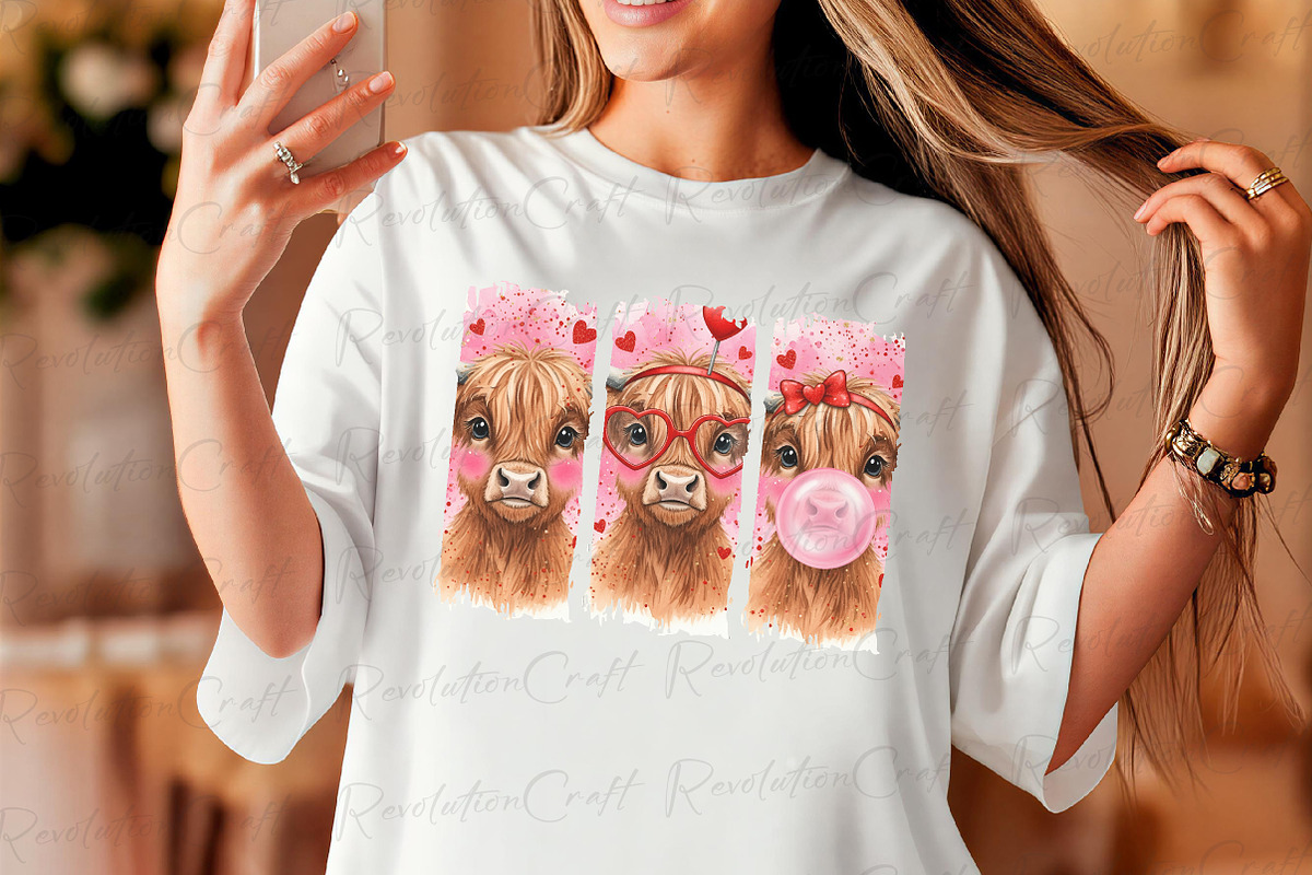 Valentine Highland Cow Brushstroke P, an Illustration by OK Design (Photo 4 of 4)