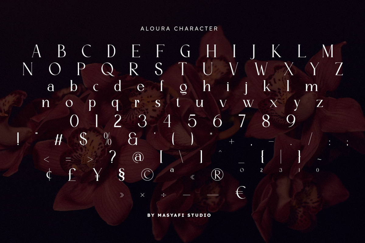 Aloura - Luxury Logo Font, a Serif Font by Masyafi Studio (Photo 6 of 9)